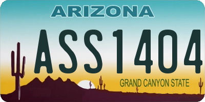 AZ license plate ASS1404