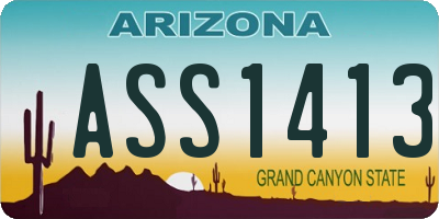 AZ license plate ASS1413