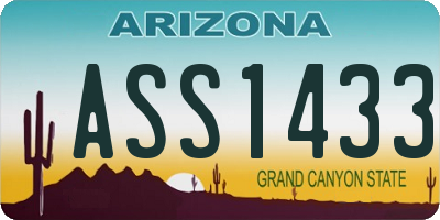 AZ license plate ASS1433