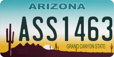 AZ license plate ASS1463