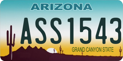 AZ license plate ASS1543