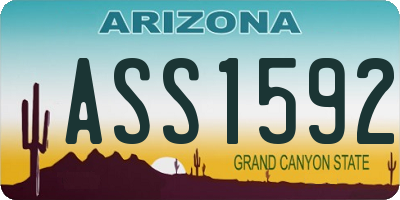 AZ license plate ASS1592