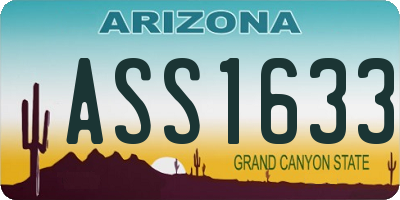 AZ license plate ASS1633