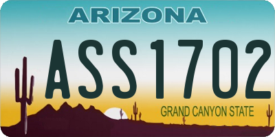 AZ license plate ASS1702