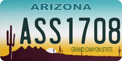 AZ license plate ASS1708