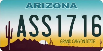 AZ license plate ASS1716