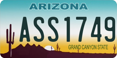 AZ license plate ASS1749