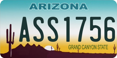 AZ license plate ASS1756