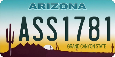 AZ license plate ASS1781