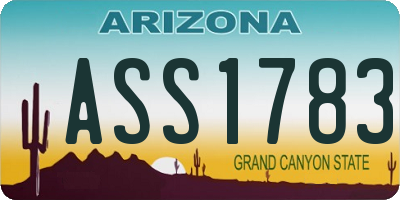 AZ license plate ASS1783