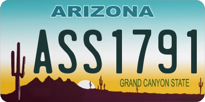 AZ license plate ASS1791