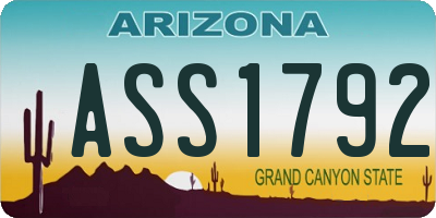 AZ license plate ASS1792