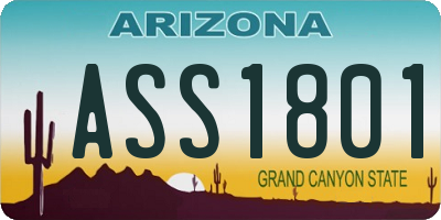 AZ license plate ASS1801