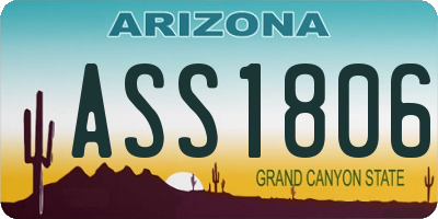 AZ license plate ASS1806