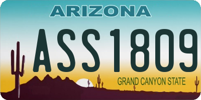 AZ license plate ASS1809