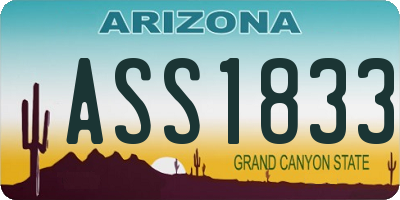 AZ license plate ASS1833