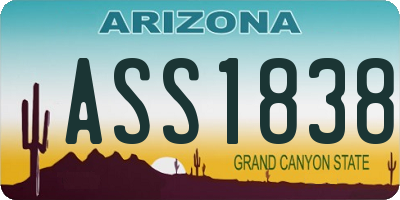 AZ license plate ASS1838