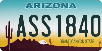 AZ license plate ASS1840