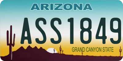 AZ license plate ASS1849
