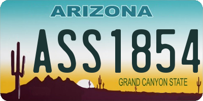 AZ license plate ASS1854