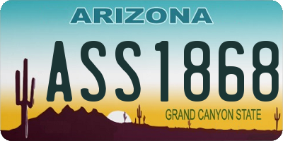 AZ license plate ASS1868