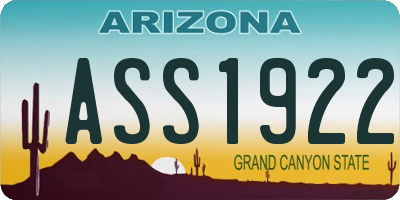 AZ license plate ASS1922
