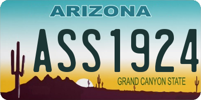 AZ license plate ASS1924