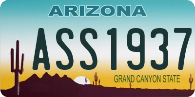 AZ license plate ASS1937