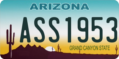 AZ license plate ASS1953