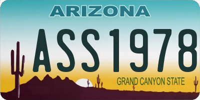 AZ license plate ASS1978