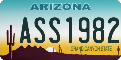 AZ license plate ASS1982