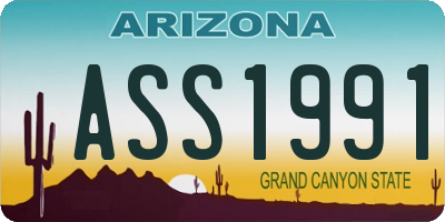 AZ license plate ASS1991