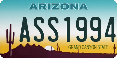 AZ license plate ASS1994