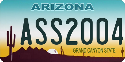AZ license plate ASS2004