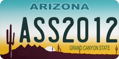 AZ license plate ASS2012