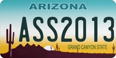 AZ license plate ASS2013