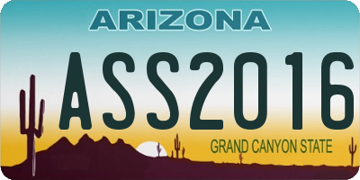 AZ license plate ASS2016