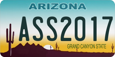 AZ license plate ASS2017