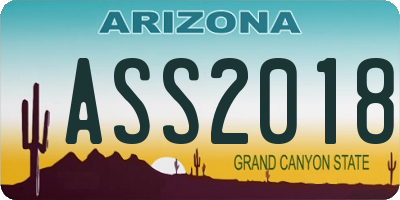 AZ license plate ASS2018