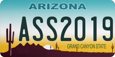 AZ license plate ASS2019