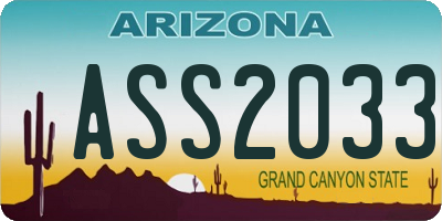 AZ license plate ASS2033