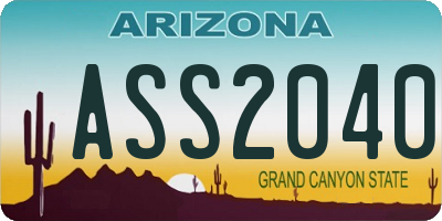 AZ license plate ASS2040