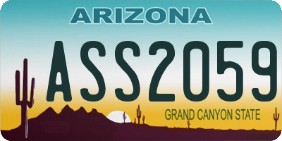 AZ license plate ASS2059