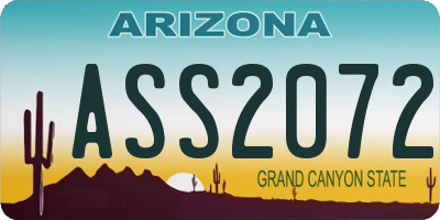 AZ license plate ASS2072