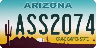 AZ license plate ASS2074