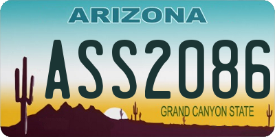 AZ license plate ASS2086