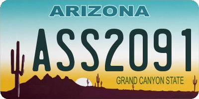 AZ license plate ASS2091