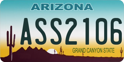 AZ license plate ASS2106