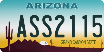 AZ license plate ASS2115