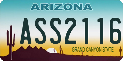 AZ license plate ASS2116